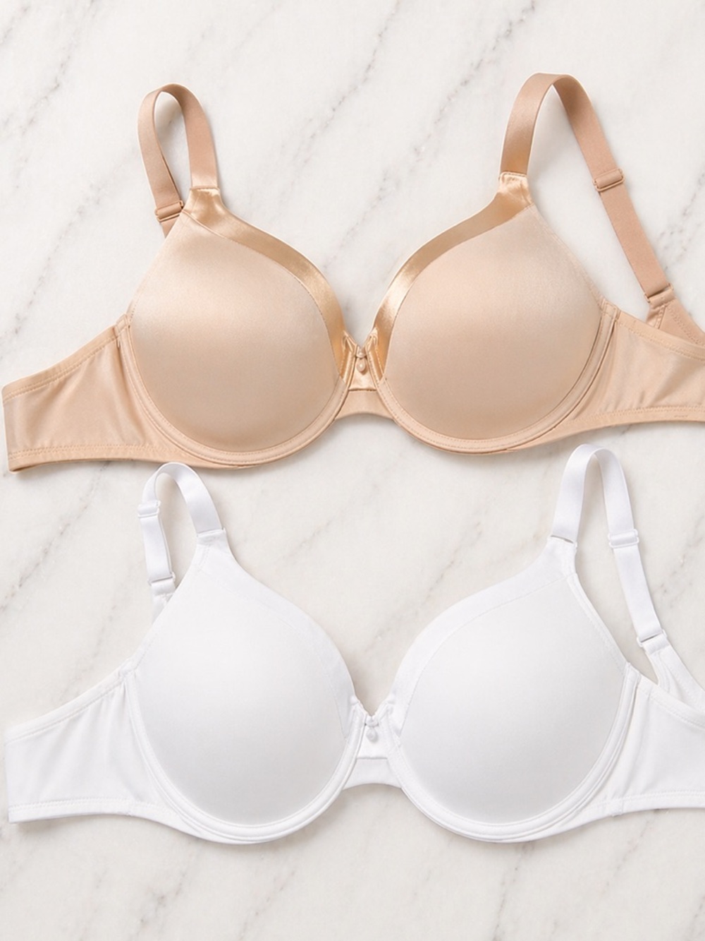 Vanity Fair 36DD Bra Bundle Body Caress + Illumination Nude White